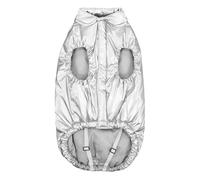 Record - Abrigo Impermeable Moonwalk para Perros con Acolchado Extra, Cierre de Velcro y Agujero para la Correa. Protege de la Lluvia y el frío, máxima Comodidad y Ajuste Ajustable | Plateado, 2XS