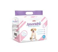 Record Absorbe más pañales desechables para perros unisex extra absorbencia. Pañales para perro con banda elástica abdominal. Paquete de 12 unidades. Talla L, circunferencia de hasta 70 cm. Perros