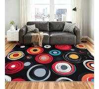 Record Alfombra 200x290cm, 3D Record Alfombras for Living Room | Large Washable Soft Low Pile Non-Slip Moqueta for Bedroom Home Decor Mat