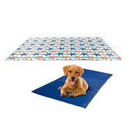 Record Alfombrilla refrigerante para Perros y Gatos - Colchoneta refrescante e Impermeable, Ahorra Espacio. Alfombra de Gel no tóxica. Fantasía: Estrella de mar Viajes, 80 x 90 cm