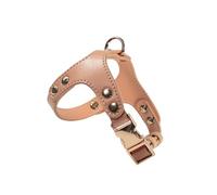 Record - Arnés para Perros London de Suave Piel sintética - Talla XS - Circunferencia 23,5-31 cm - Color marrón - Práctico Anillo de Enganche y Clip de Metal