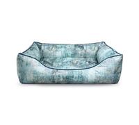 Record - Caseta para Perros y Gatos Cozy Green de Pet Reciclado. Cama Acolchada para Animales con Base Antideslizante y cojín extraíble. Cojín Rectangular para Perros y Gatos |M - 75 x 48 cm