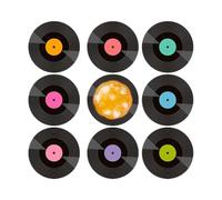 Record Coaster - Cute Retro Music Drink Baster | Coasser De Copa De Disco Divertido | Coaster De Mesa De Protección Del Calor | Juego De Montaña Rusa Para Bebidas Creativas Clásicas | Titol