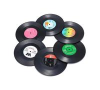 Record Coasters for Drinks, Novelty 6 Pieces Vinyl Disk Coasters, Effective Protection of The Desktop to Prevent Damage- 4.1 Inch