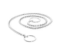Record - Collar para Perros con Cadena de Serpiente Gruesa de estrangulamiento - Equipado con Anillo de Enganche - Fabricado en latón Cromado - Talla L - 0,5 cm - Longitud 60 cm