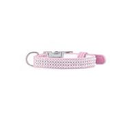 Record - Collar para Perros y Gatos Paris - Fabricado en Suave Piel sintética - Acabado con pedrería - Talla XXS - 1,5 cm - Circunferencia 22-30 cm - Color Rosa