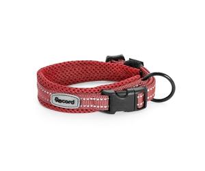 Record - Collar Perro Andes - Fabricado en Nylon Resistente - Detalles Reflectantes - Clip de Cierre de plástico - Color Rojo - Talla XS - 1,5 cm - Circunferencia 30-35 cm