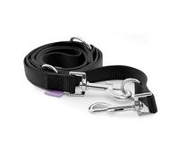 Record - Correa de adiestramiento para Perros - Fabricada en Nailon - Equipado con mosquetón de Metal - Muy Resistente - Color Negro - Talla M - 2,3 cm - Longitud 200 cm