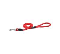 Record - Correa para Perro Tubular - Fabricada en Suave y Resistente Nailon con Detalles de plástico - Equipado con mosquetón de Metal - Color Rosoo - Talla M - Ø 1,8 cm - Longitud 150 cm