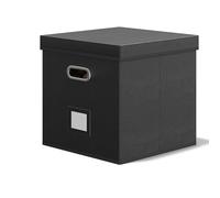 Record Holder - Impermeable Stackable Record Case With Lid, Durable Leather Style Exterior, Vinilo Case, Plegable LP Organizer | Music Storage Crate Travel Moving Studio Photography Display Home