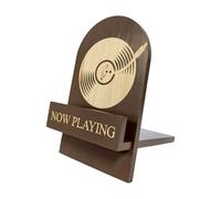 Record Holder - Retro Album Organizer Rack | Vintage Wooden Display Stand with Durable Build, Compact Size & Decorative Style for Living Rooms, Home Tables, Dorms, Apartments, Studies and Family Space