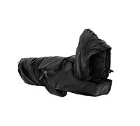 Record Impermeable Bolsillo para Perros con Capucha Ajustable. Abrigo para Perros de Bolsillo y Plegable con Cierre de Velcro. Chaqueta Impermeable para Perros con Orificio para la Correa | (Negro,