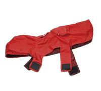 Record Impermeable Bolsillo para Perros con Capucha Ajustable. Abrigo para Perros de Bolsillo y Plegable con Cierre de Velcro. Chaqueta Impermeable para Perros con Orificio para la Correa | (Rojo,