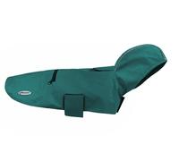Record - Impermeable para Perros Diran Plegable con Capucha, Resistente al Viento, con elásticos para Patas traseras y Bandas Reflectantes. Práctico y Protector para Cualquier Clima | Verde, 2XS