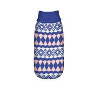 Record - Jersey para Perros Cervinia Azul y Rosa, Talla M, Longitud de Espalda 40 cm. Jersey para Perros Hecho de Punto con Hilos cálidos y Suaves para una Comodidad óptima y Estilo Elegante