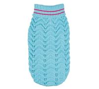 Record - Jersey para Perros Dolly. Jersey para Perros con Acabado de espigas con Cuello Alto para un Estilo romántico y Elegante, con Agujero para Correa y Lavable a máquina | Azul Claro, M