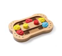 Record- Juego de Activación Mental para Perros Hueso-Nivel de dificultad 2, Color Nogal Claro, 28,5 x 19 x 2,7h cm (Rinaldo Franco SPA 6459.1)