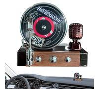 Record Player Air Freshener Car, 3,94 × 3,74 in Solar Powered Retro, Aromatherapy Creative, Dashboard Decor, Long Lasting Fragance for Odor Elimination, Dashboard Decor