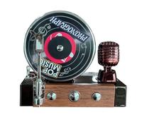 Record Player Car Air Freshener, Solar-Powered Aromatherapy Decoration, Retro Scent Dispenser, Long-Lasting Fragrance and Compact Design, 3.94x3.74x3.15 Inches, for Automotive Use