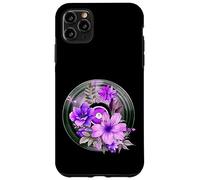 Record Player LP Music Themed Pressed Flower Purple Floral Carcasa para iPhone 11 Pro MAX