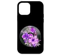Record Player LP Music Themed Pressed Flower Purple Floral Carcasa para iPhone 12 Mini
