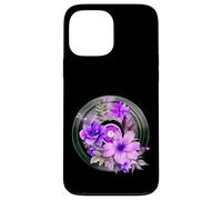 Record Player LP Music Themed Pressed Flower Purple Floral Carcasa para iPhone 13 Pro MAX