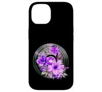Record Player LP Music Themed Pressed Flower Purple Floral Carcasa para iPhone 14
