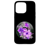 Record Player LP Music Themed Pressed Flower Purple Floral Carcasa para iPhone 15 Pro MAX
