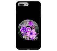 Record Player LP Music Themed Pressed Flower Purple Floral Carcasa para iPhone 7 Plus/8 Plus