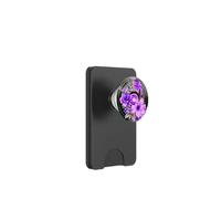 Record Player LP Music Themed Pressed Flower Purple Floral PopSockets PopWallet para MagSafe