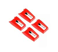 Record Player Needles Stylus, 4Pcs Red Phonograph Turntable Replacement Stylus, 2*5*1.2cm