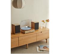 RECORD PLAYER PRO - Tocadiscos Con 2 Altavoces Externos, Bluetooth Y Salida RCA Madera Clara