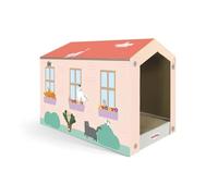 Record - Rascador para Gatos - Estructura de cartón - Simpática casita pequeña - Dimensiones: 48,5 x 25 x 34 cm - Contiene Catnip - Cama para Gatos