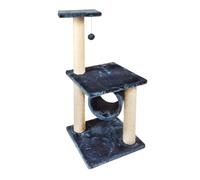 Record - Rascador para Gatos Melissa - Dimensiones 51 x 51 x 86 cm de Altura - Color Azul - Estructura en Varios Planos elevados - Estimula a tu Gato - Incita en Saltos y Escalada