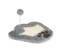 Record - Rascador para Gatos Pata - Estructura con Base de sisal y Peluches - Pelota Que estimula al Gato al acchiappo - Dimensiones: 35 x 35 cm - Color Gris