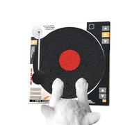 Record Scratch Pad - Tablero rascador de cartón para gatos, diseño clásico para rascar | Accesorio de bola de columpio de resorte, juguete de gatito con infusión de hierba gatera, muebles de interior