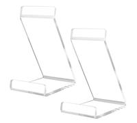 Record Shelves | Small Tabletop Record Holder - 2 Clear Acrylic Desktop Shelves, Album LP Cover Storage Rack for Home Living Room Bedroom