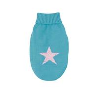 Record - Suéter para Perros Moonlight Sky Star. Suéter cálido con Estrella en el Lomo, Cuello Alto Elegante, Agujero Correa y trabilla Patas traseras | Azul Claro, XL - Longitud de la Espalda 50 cm