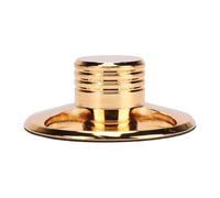 Record Weight Stabilizer Fit for LP HiFi Record Player Aluminum Turntable Disc Stabilizer with Protective Soft Pad Vibration Reducer (Gold)