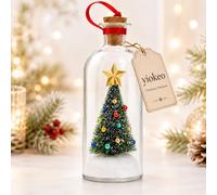 Recordable Christmas Tree In A Bottle Ornament, Record A Message Christmas Tree, 30-Second Voice Recording Keepsake for Recording Unforgettable Moments, Glass Holiday Decoration (1 PCS Green)