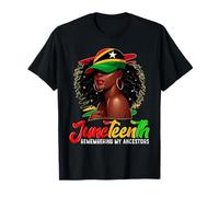 Recordando a mis antepasados 1865 Juneteenth Mujeres negras Camiseta