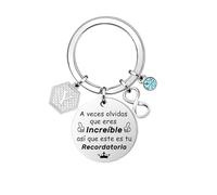 Recordatorio A - Z 26 inicial llavero colgante plateado para hija hijo madre padre amigo colega cumpleaños navidad graduación “A veces olvidas que eres increíble así que este es tu Recordatorio” (Y)