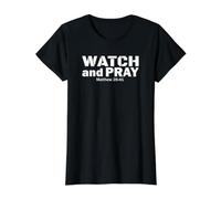 Recordatorio Cristiano para Orar sin Cesar Camiseta gráfica económica, Mujer, Negro, XS