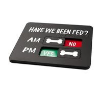 Recordatorio de alimentación para perros - 9x11,9 cm | Gráfico matutino y vespertino con cursor Sí/No y signo de alimentación con perros | Letrero magnético para comida para gatos, hogar, cocina, puer