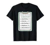 Recordatorio de hábitos saludables de diseño de Lista de verificación de SelfCare Camiseta