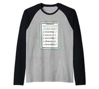 Recordatorio de hábitos saludables de diseño de Lista de verificación de SelfCare Camiseta Manga Raglan