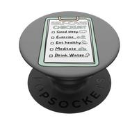 Recordatorio de hábitos saludables de diseño de Lista de verificación de SelfCare PopSockets PopGrip Adhesivo
