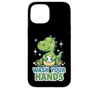Recordatorio de higiene de Dinosaurios para lavarse Las Manos Carcasa para iPhone 15