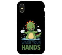 Recordatorio de higiene de Dinosaurios para lavarse Las Manos Carcasa para iPhone X/XS