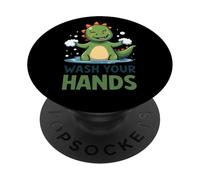 Recordatorio de higiene de Dinosaurios para lavarse Las Manos PopSockets PopGrip Adhesivo